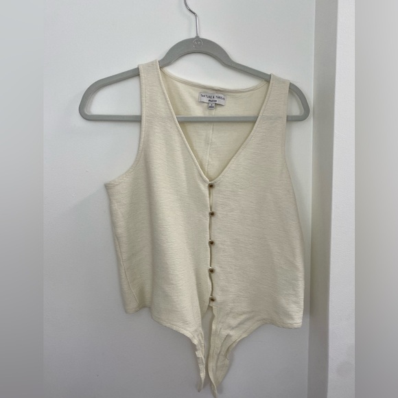 Madewell texture and thread button front tie tank - Picture 3 of 3
